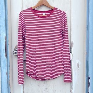 Old Navy Luxe pink and white long sleeve women’s small shirt